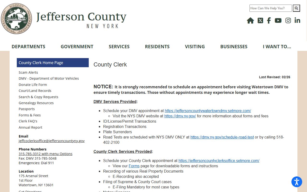 Jefferson County Clerk's Office for DUI and DWI record requests
