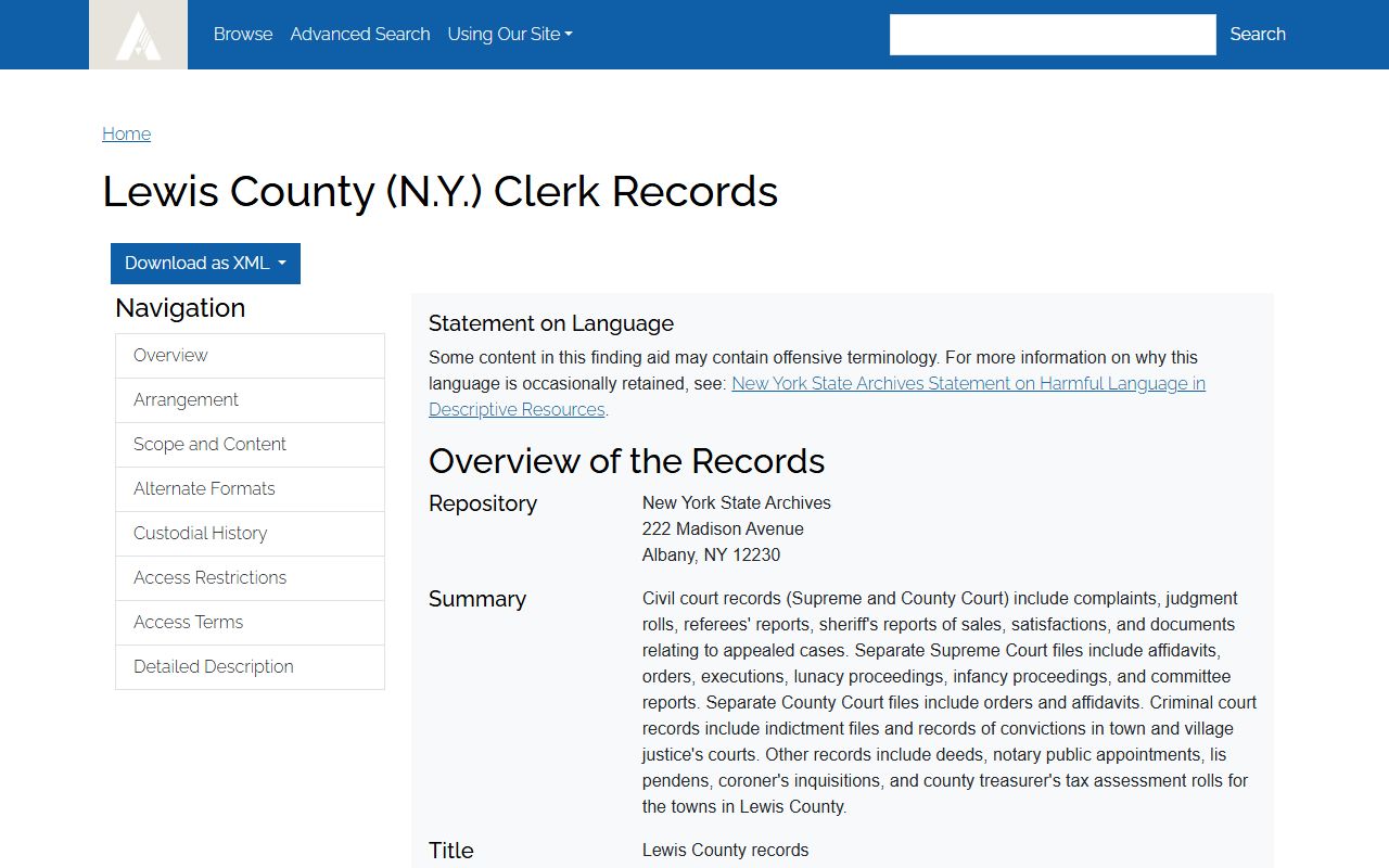 Lewis County historical records including DWI court files