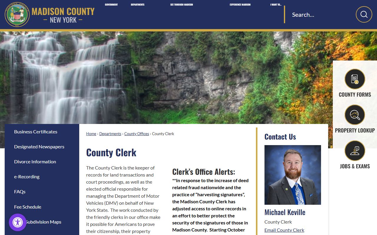 Madison County Clerk's Office for DUI and DWI court records