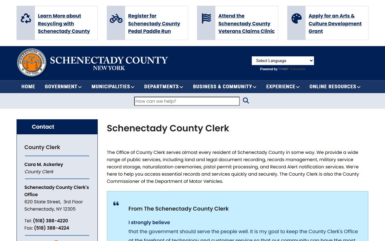 Schenectady County Clerk records for DUI and DWI case searches