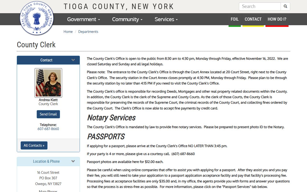 Tioga County Clerk records portal for DUI and DWI case lookups